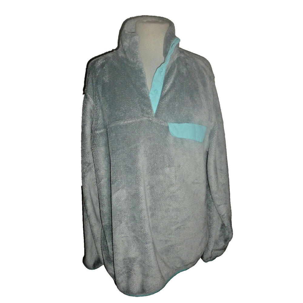 Jachs Cabin Women’s‎ Furry Fleece Pullover Sweater Gray Soft L Large